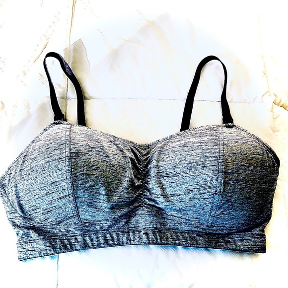 None Other - Padded Light Support Sports Bra Grey Size Medium B/C Cup Adjustable Straps ECU